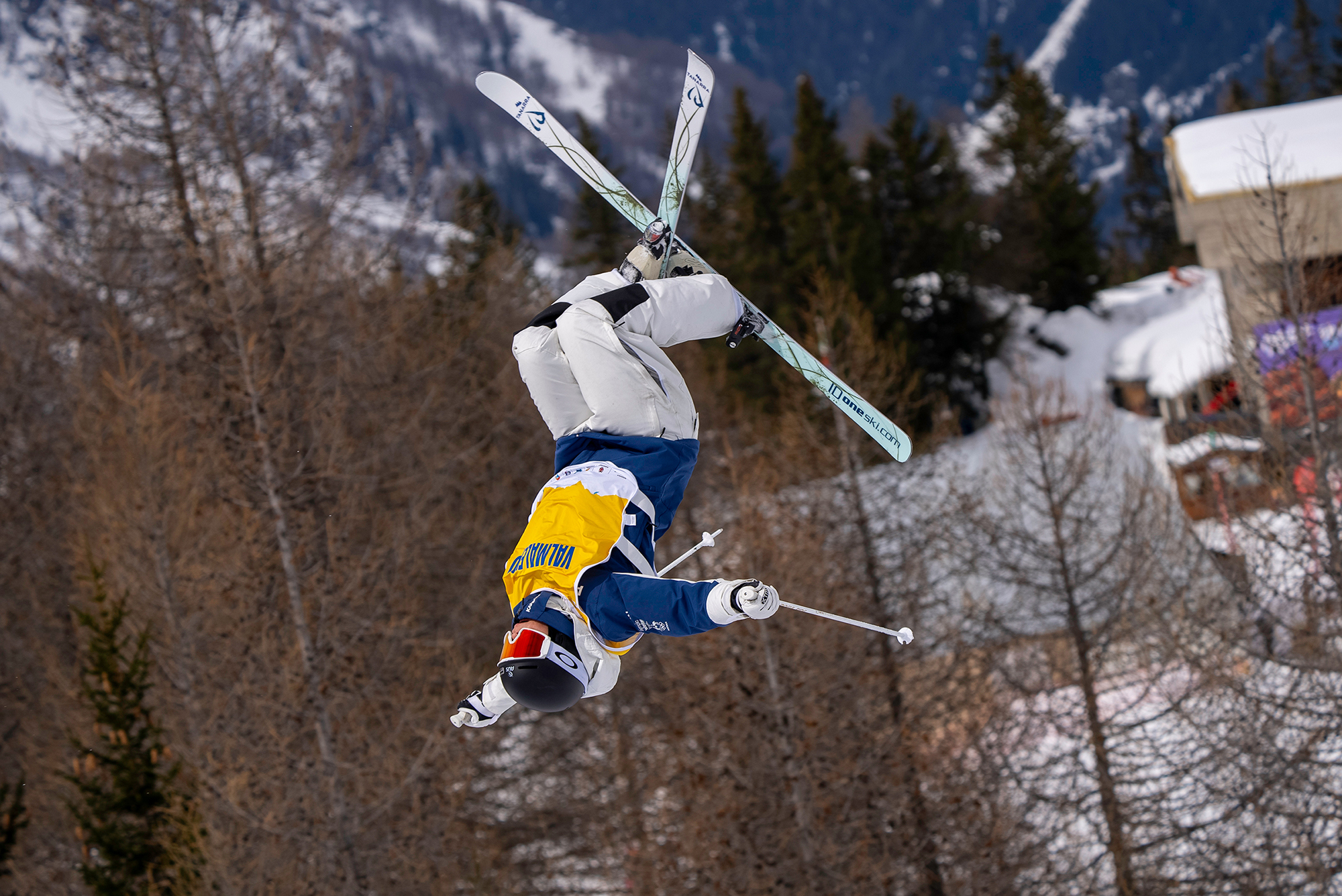 Dual Mogul gold medallist Jakara Anthony at Valmalenco, Italy. Credit Image Chris Hocking