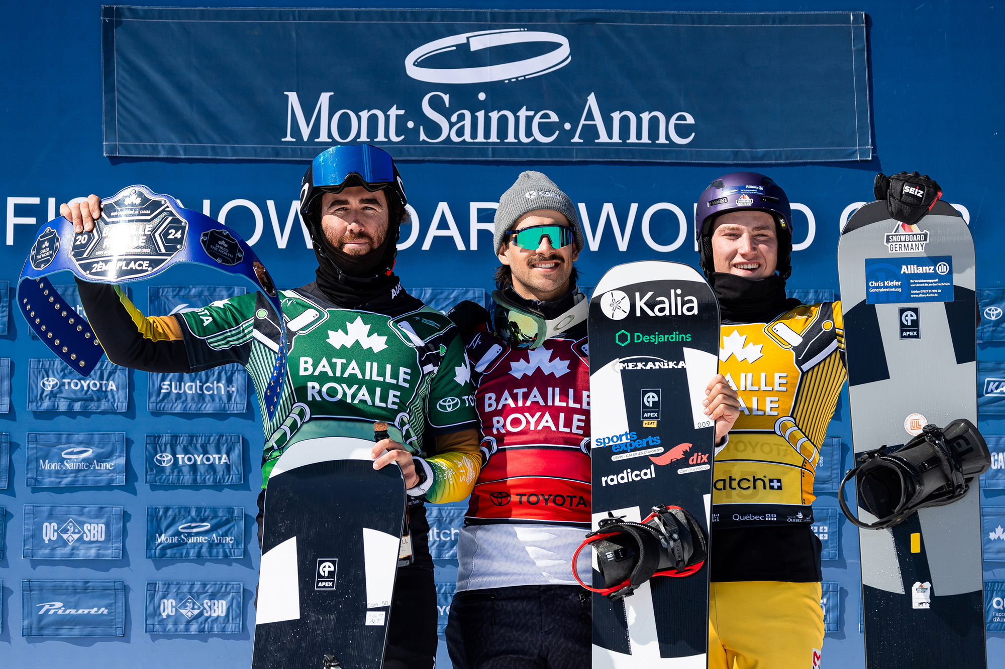 Cam Bolton wins the silver medal in the men's snowboard cross at the Mont Saint Anne WC2. IMAGE Miha Matavz