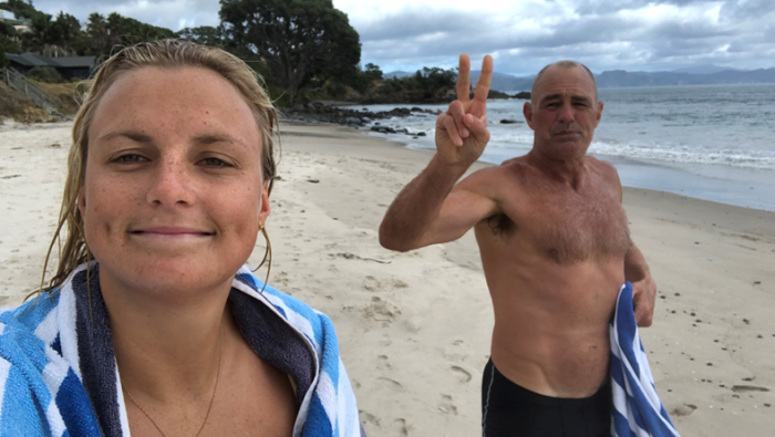 Bronte Halligan & Dad at the beach