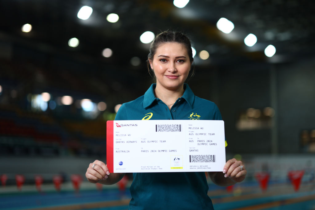 BRISBANE, AUSTRALIA - JUNE 17: Melissa Wu poses during the Australian 2024 Paris Olympic Games Diving Squad Announcement at Brisbane Aquatic Centre on June 17, 2024 in Brisbane, Australia. (Photo by Chris Hyde/Getty Images for AOC)