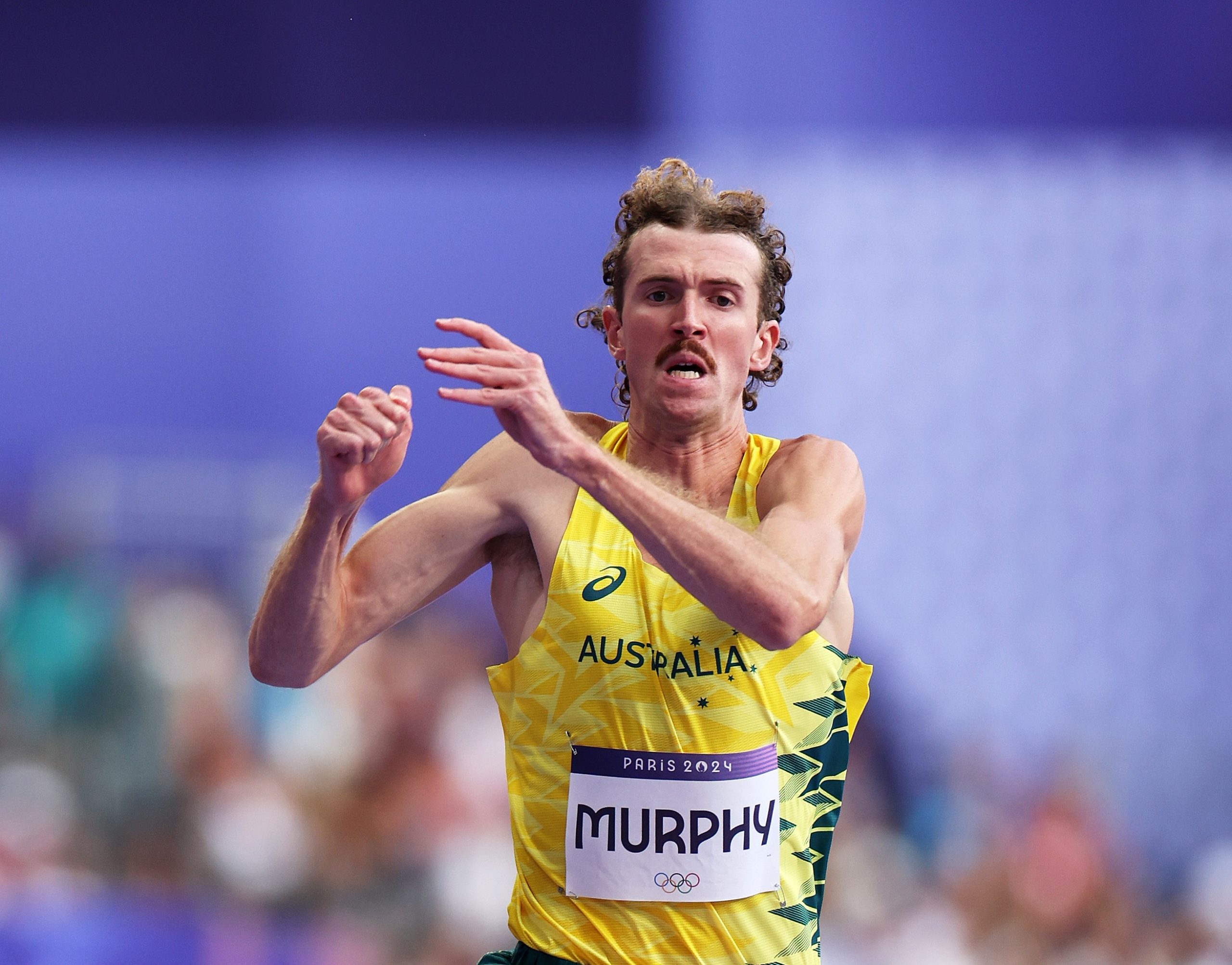 PARIS, FRANCE - AUGUST 07: Connor Murphy of Team Australia competes in the Men's Triple Jump Qualification on day twelve of the Olympic Games Paris 2024 at Stade de France on August 07, 2024 in Paris, France. (Photo by Cameron Spencer/Getty Images)