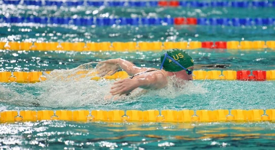 Bella Grant wins gold in the women's 200m butterfly at the World Cup 2 in Incheon Korea.
